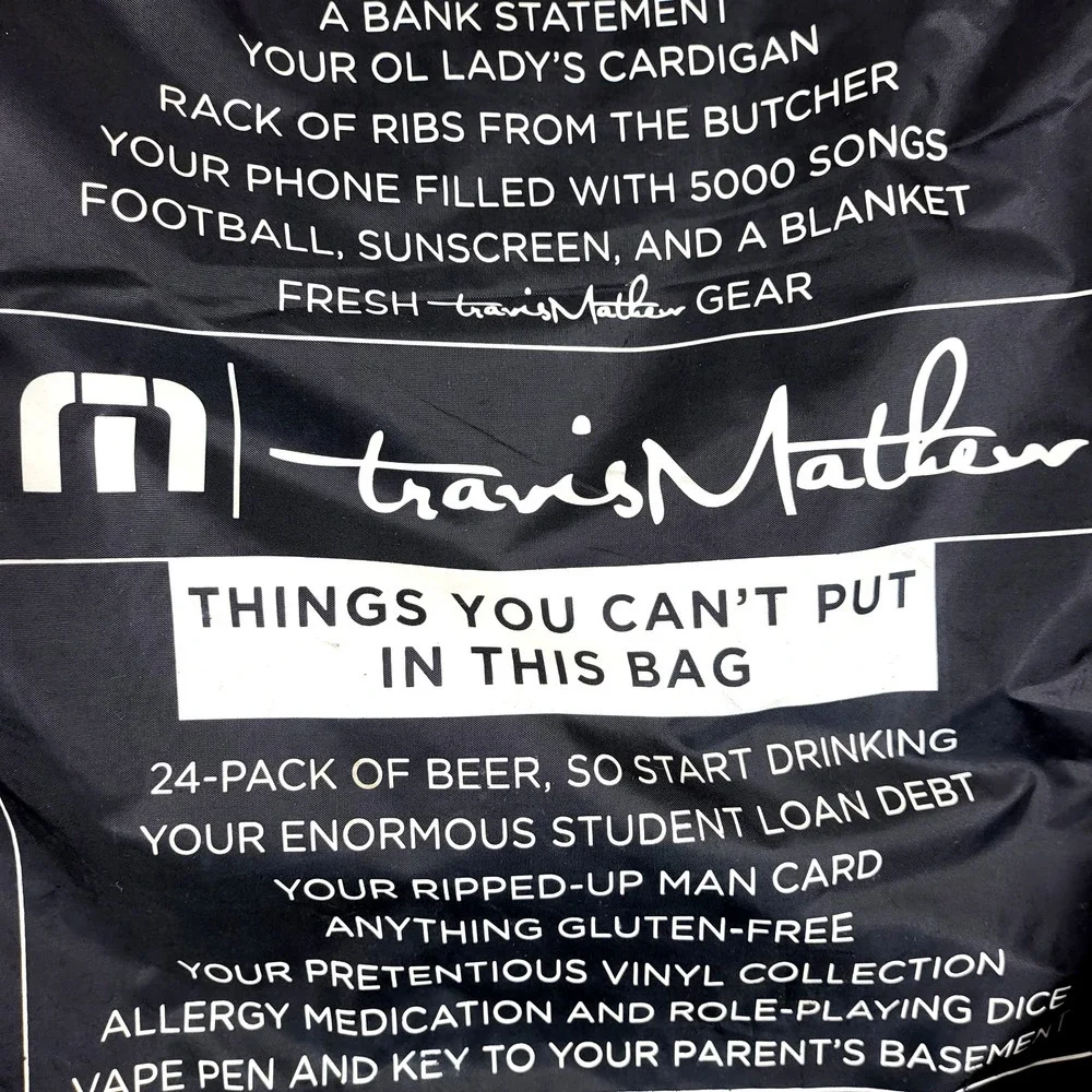 Travis Mathew Black Drawstring Backpack  #‎ 653